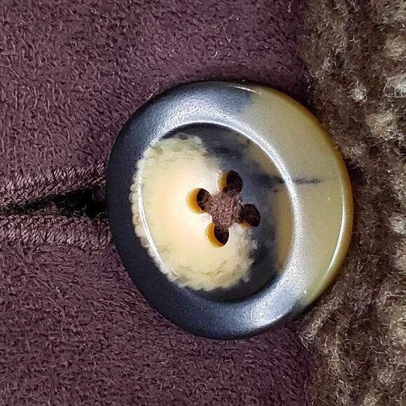 LL Bean Jacket Women’s Faux Suede Sherpa Lined Coat Brown Size Large L Button - Picture 4 of 9